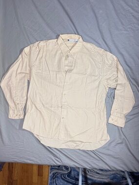 Bachrach Men's Long-Sleeve Dress Shirt in Cream